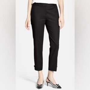 NEW Kade Spade $139 Black Jackie Capri Pant Mid Rise Tapered Cropped Size 00 XXS